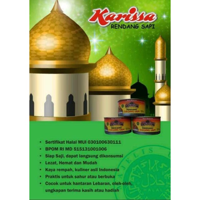 Rendang sapi kaleng 150 gr lezat tanpa pengawet