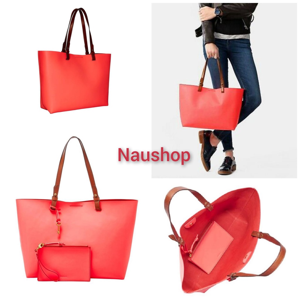 Tas Fossil Original ZB6817281 Rachel Woman Tote Bag - Neon Coral