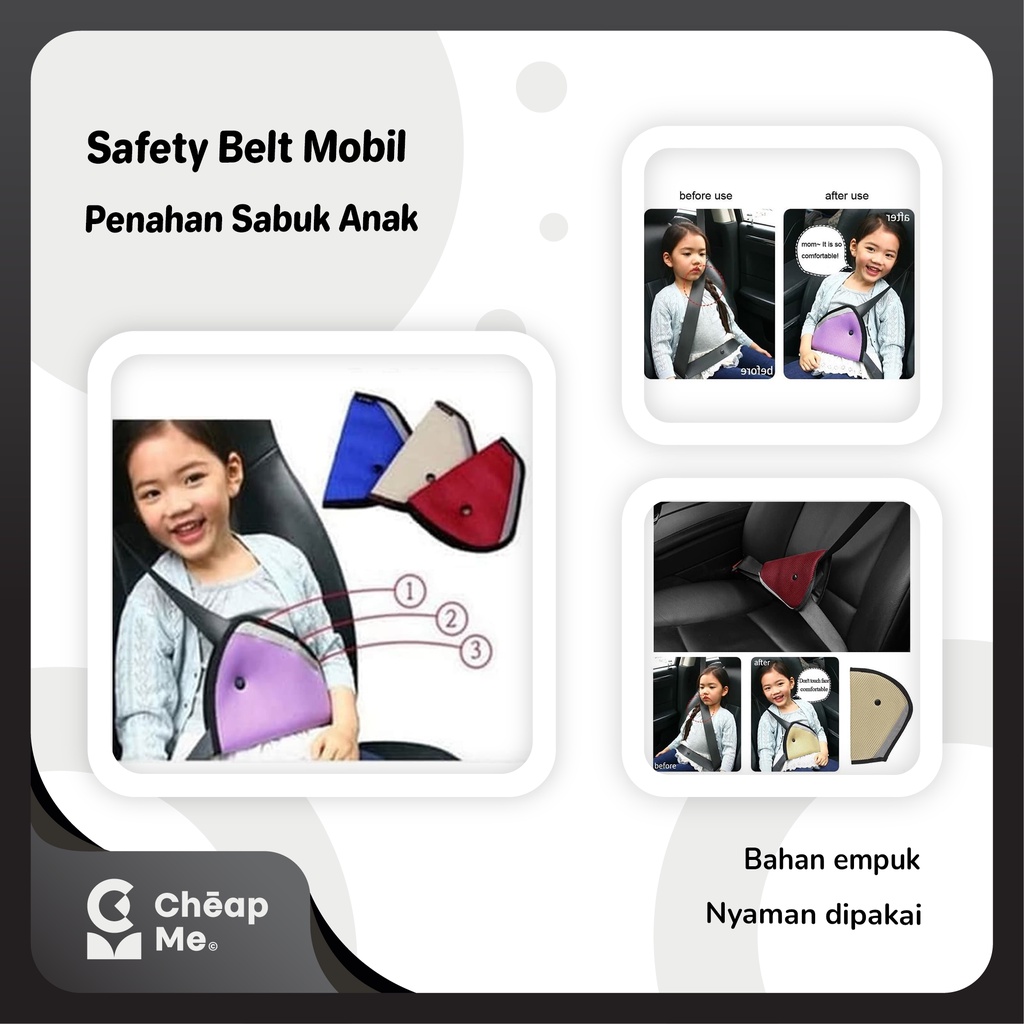Safety Belt Mobil Anak / Safety Belt Mobil Untuk Anak Lembut / Penahan Sabuk Pengaman Anak BUSA
