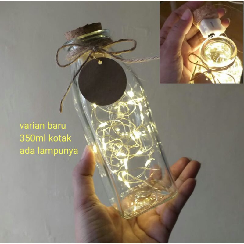 botol kaca kotak 350ml bulat 300ml cork free hangtag box bubble