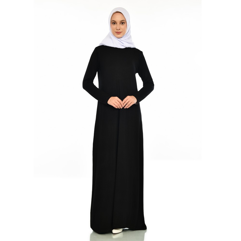 Mybamus Arisha Basic Long Dress Black M15567 R42S6 - Gamis Muslim-1
