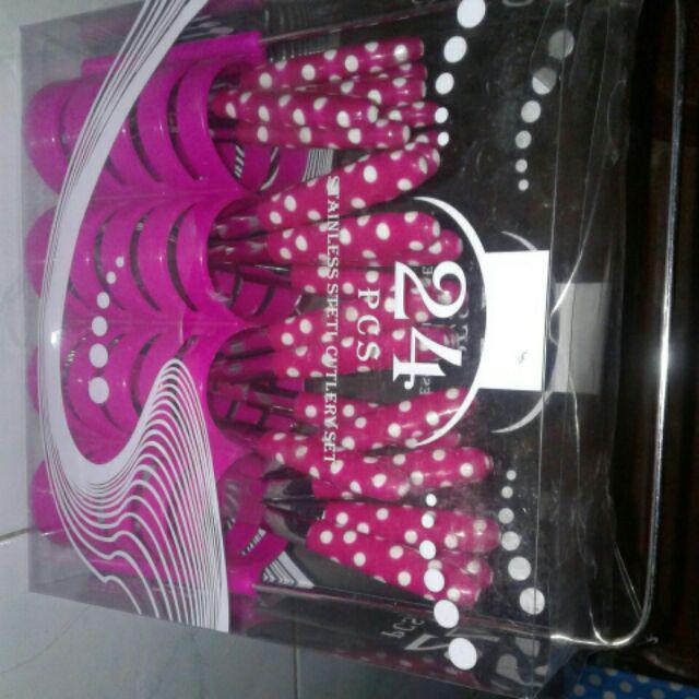 Sendok Polkadot 24 Set Warna Warni Peralatan Makan Dapur