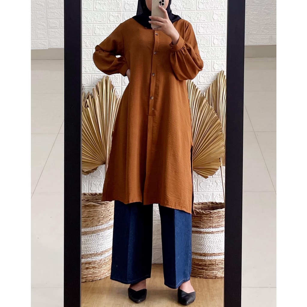 Tunik Erina Crinkle -Tunik Wanita - Atasan Wanita -Tunik