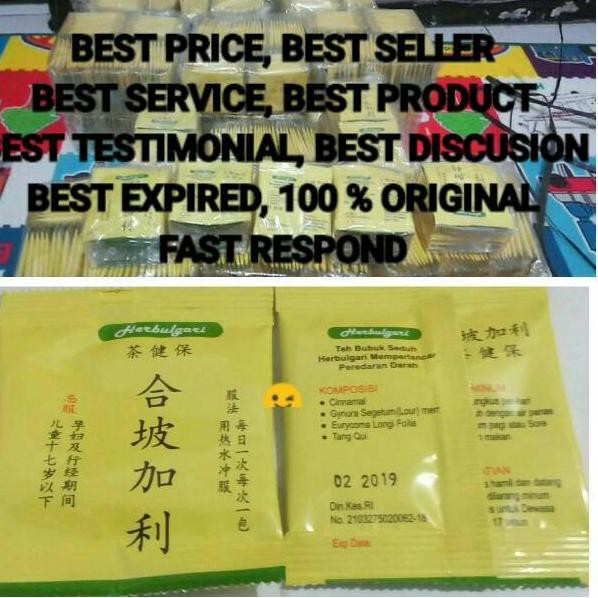 

Jangan Ketinggalan order.. HERBULGARI | TEH HERBULGARI 10 Sachet Promo Garansi Uang Kembali