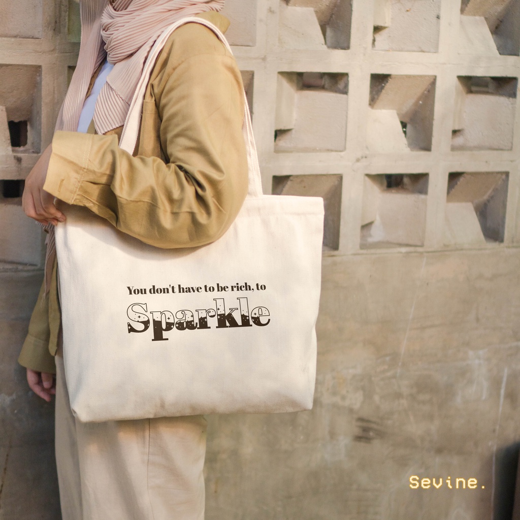 Sevine Tote Bag Kanvas Emily Tas Resleting Wanita Kuliah Fashion Laptop Totebag Quotes Aesthetic Vintage Series - CGW