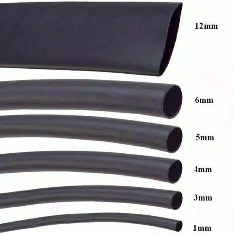 selang bakar / heat shrink 2mm 3mm 4mm 5mm 6mm per 5meter