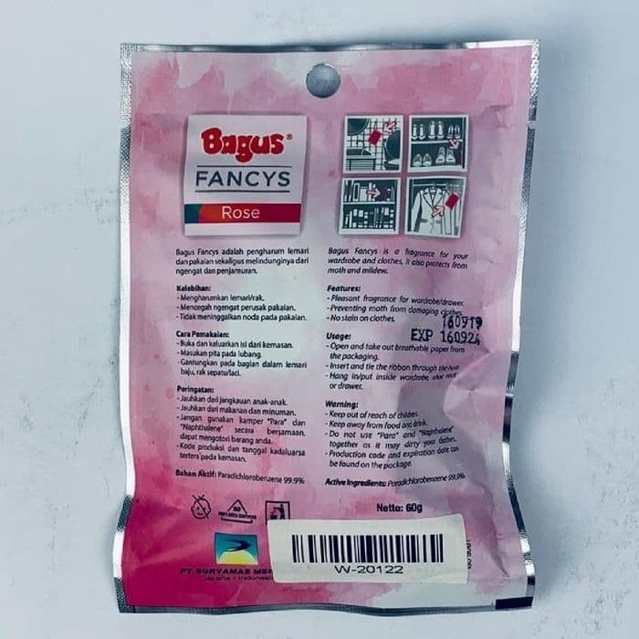 BAGUS FANCYS PENGHARUM LEMARI &amp; ANTI NGENGAT ROSE 60g