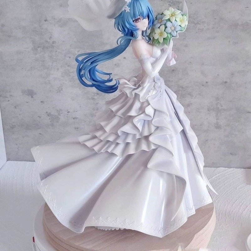 Mainan Action Figure Anime Impact Ganyu Dress Pernikahan Bahan Pvc Ukuran 25cm Untuk Koleksi Anak