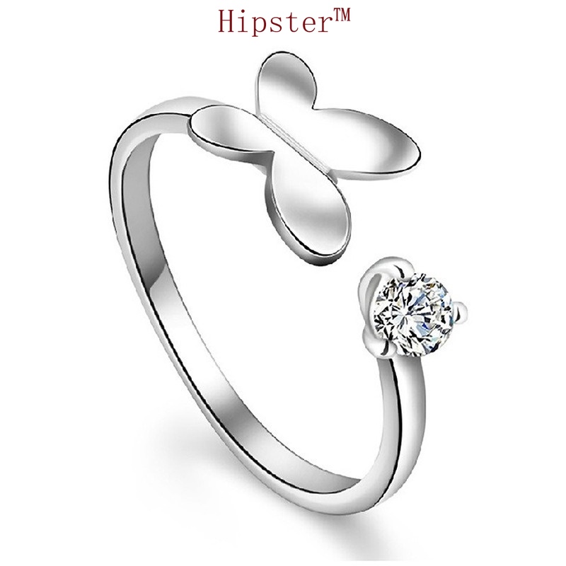 Hot Sale New Product Creative Design Butterfly Open-End Silver Ring