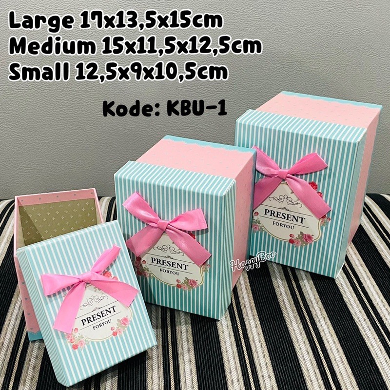 gift box kado kotak kado hampers set 3 / satuan besar kecil sedang large medium small kbu1 premium