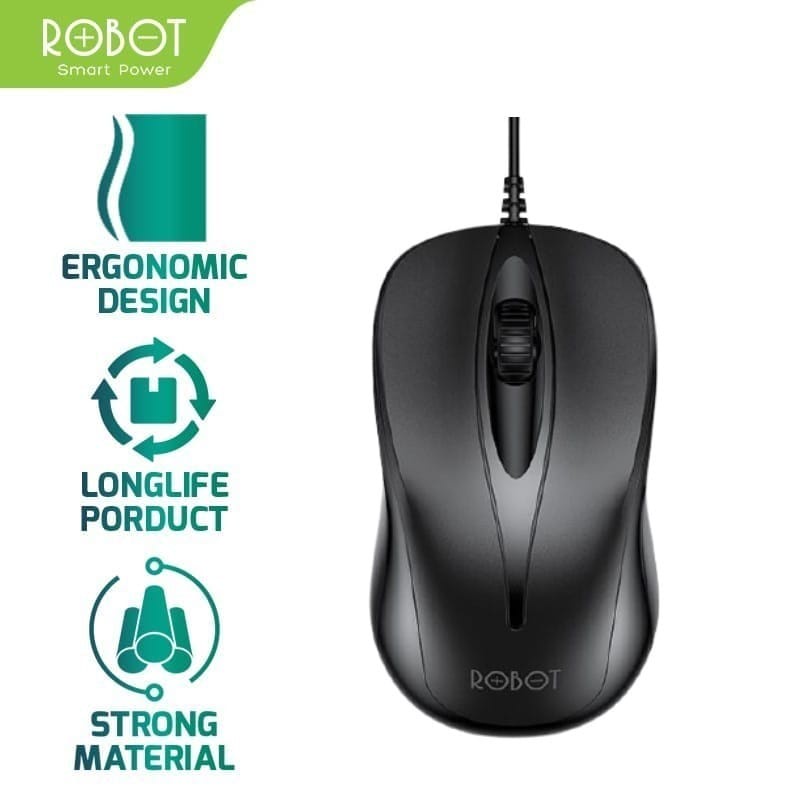 C_   Robot M102 Mouse Wired Laptop Komputer Office Mouse USB Kabel 1200 DPI