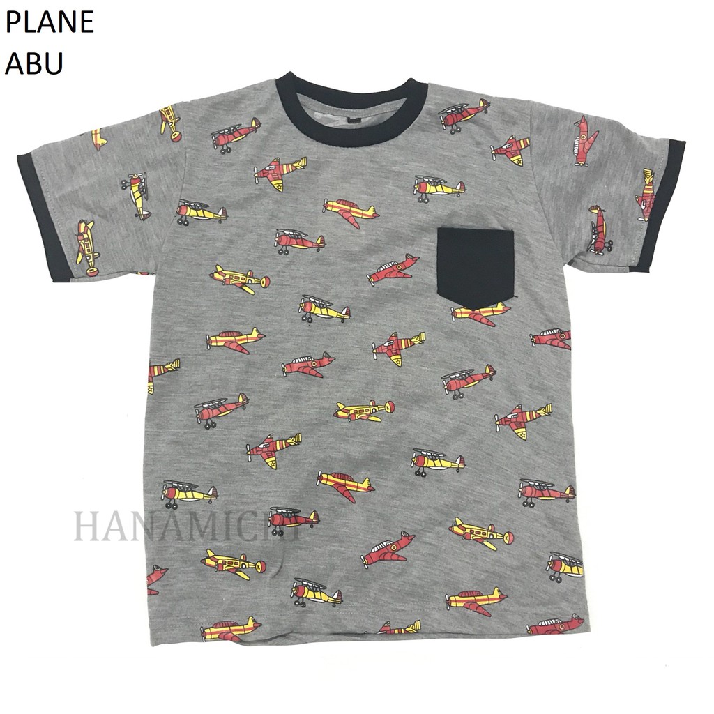 Hanamichi PLANE Kaos Anak Sablon Lengan Pendek