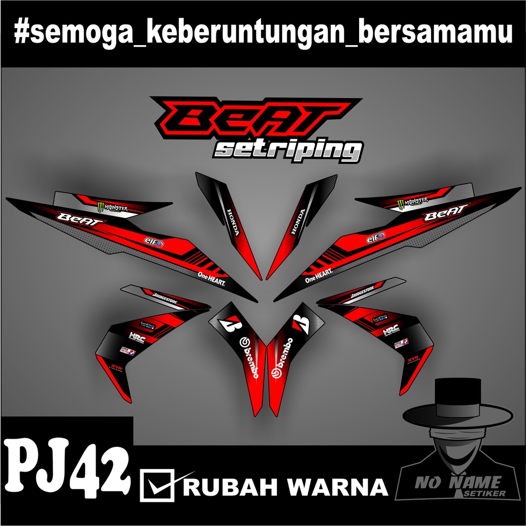 Striping stiker setiker Motor Beat esp (pj42) 2016 2017 2018 2019 / Fi New Esp Iss Variasi Honda 002