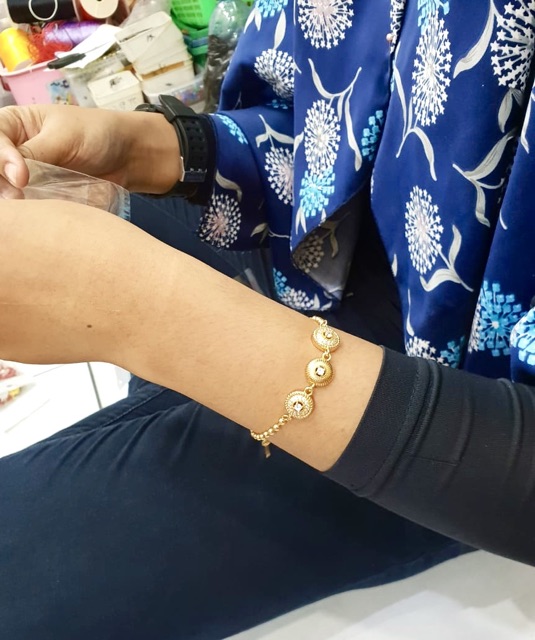 Gelang tangan wanita gelang bulat bulat gelang permata lapis emas replika emas