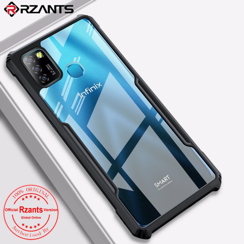 Case Infinix Hot 10 Armor Fushion Transparent Casing + Tempered Glass Full Layar dan Skin Carbon