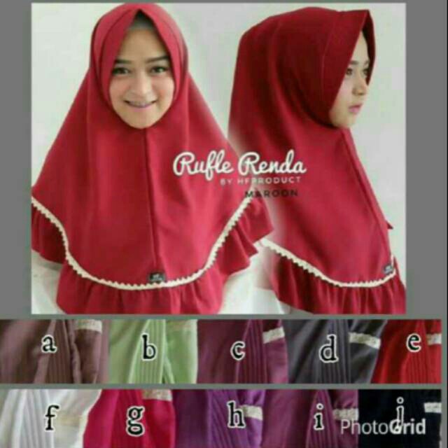Pet Renda Rempel // hijab jilbab khimar instan // ped antem rempel renda