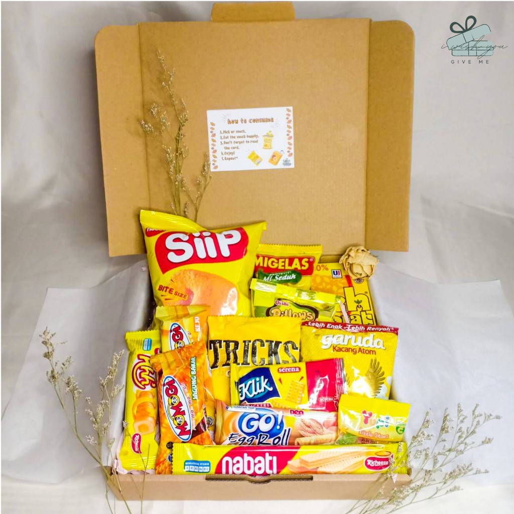 

YELLOW SNACK BOX HEMAT + EKONOMIS HADIAH ULTAH ACARA DLL