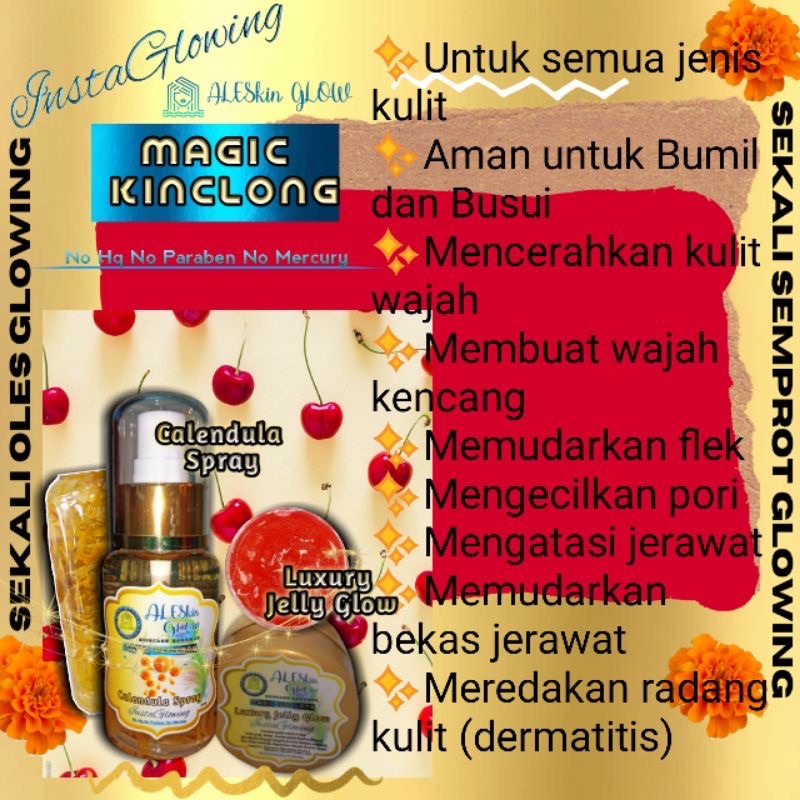 MAGIC KINCLONG ALESKIN GLOW Skincare Glowing-Cream Glowing-Paket Perawatan Wajah Korea