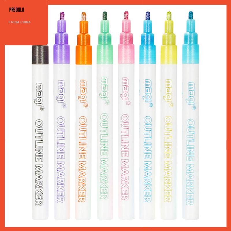 [In Stock] Double Line Outline Pen for School Highlighter Scrap Booking Card