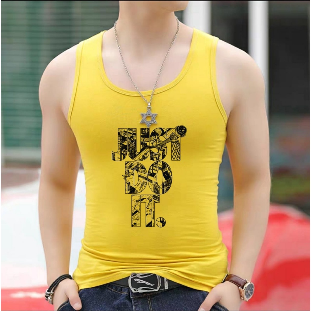 POLILE - Singlet JUST / singlet keren / singlet cowok / kaos santai