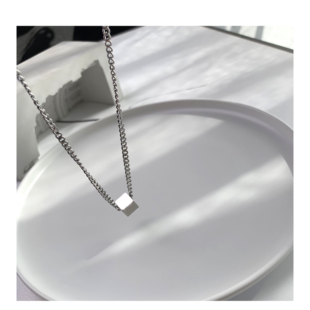 Necklace Accessories Clavicle Chain Trendy Hip Hop All-match Cube Pendant