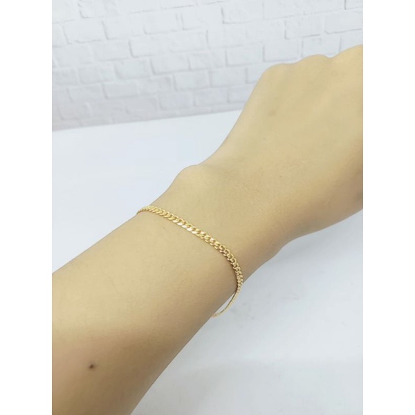 GELANG PERAK ASLI SILVER 925 LAPIS EMAS/GELANG RANTAI SISIK NAGA POLOS KECIL/ASLI SILVER/FASHION WANITA