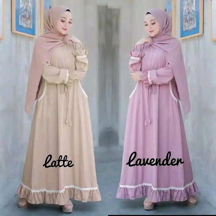 NIRMALA MAXI DRESS - Gamis Muslim Trendy / Gamis Bahan Moscrepe Busui