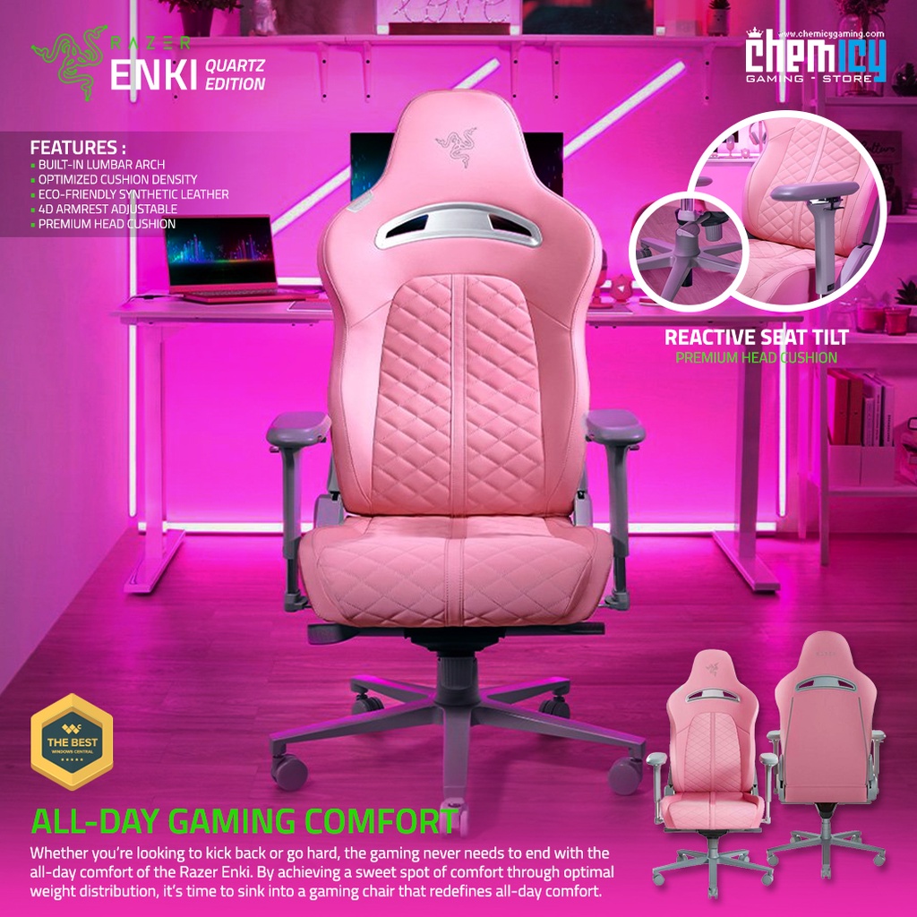 Razer Enki Quartz Gaming Chair / Kursi Gaming