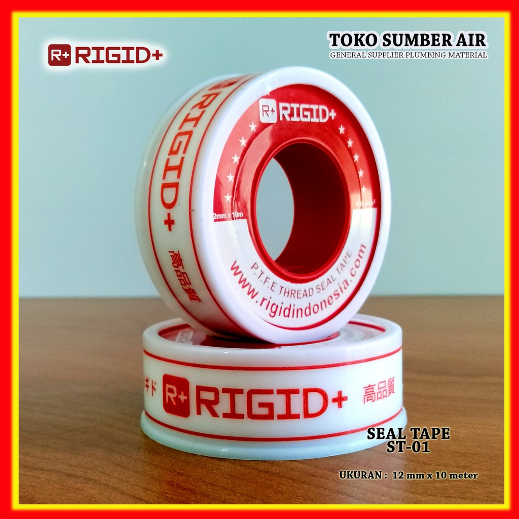 SEAL TAPE per BOX isi 48 pcs - P.T.F.E - 12 mm x 10 m - MERK RIGID  High Quality