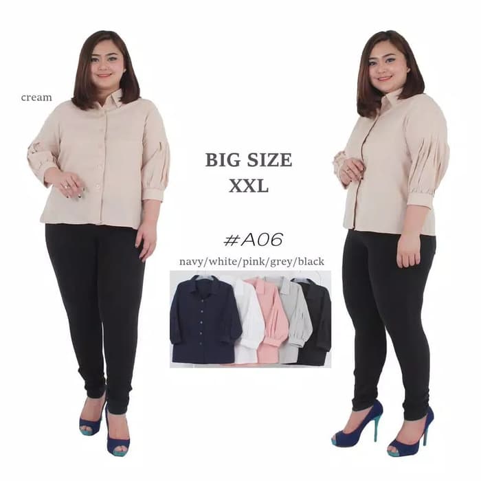 Ds51C1 Baju Atasan Wanita Jumbo Kemeja Wanita Jumbo Big Size Bordir Terbaru Fe5E2D