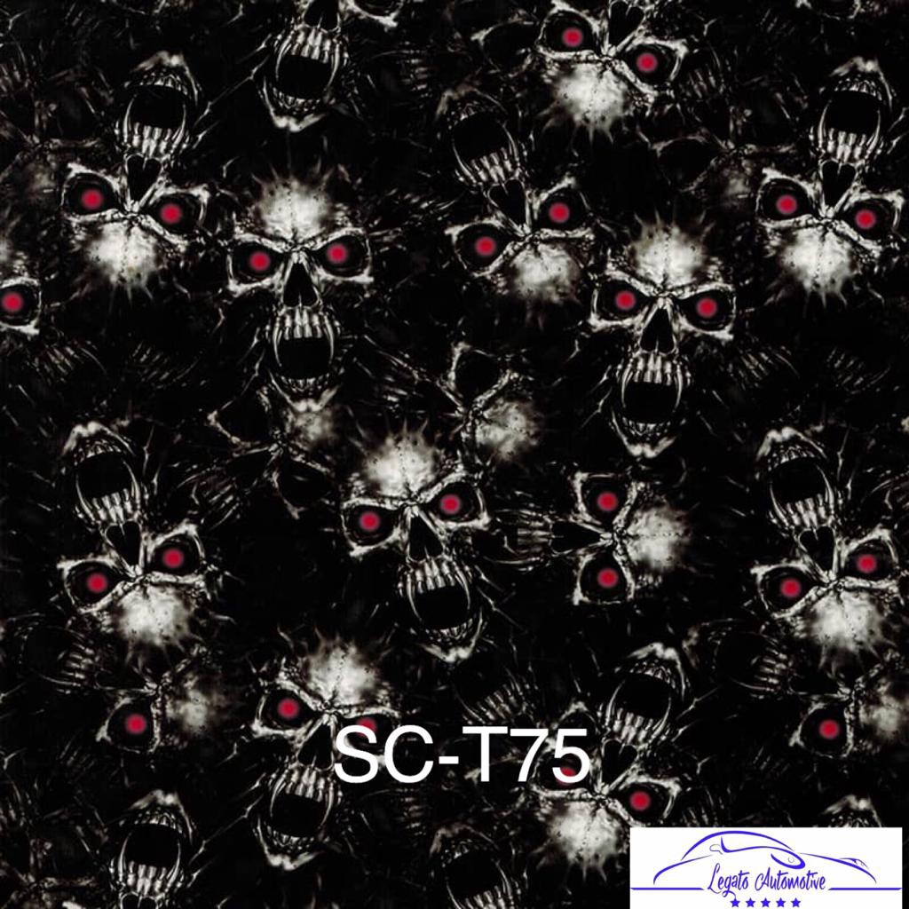 SC-T75 Film Water Printing WTP Hydrographics Carbon Celup Motif Tengkorak Bukan Stiker Polet Skotlet