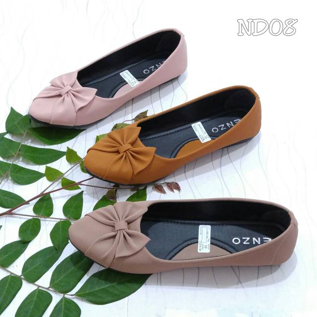 OBRAL CUCI GUDANG BORNEO ND08 XAVYERA SEPATU FLATSHOES RIBBON SOL KARET