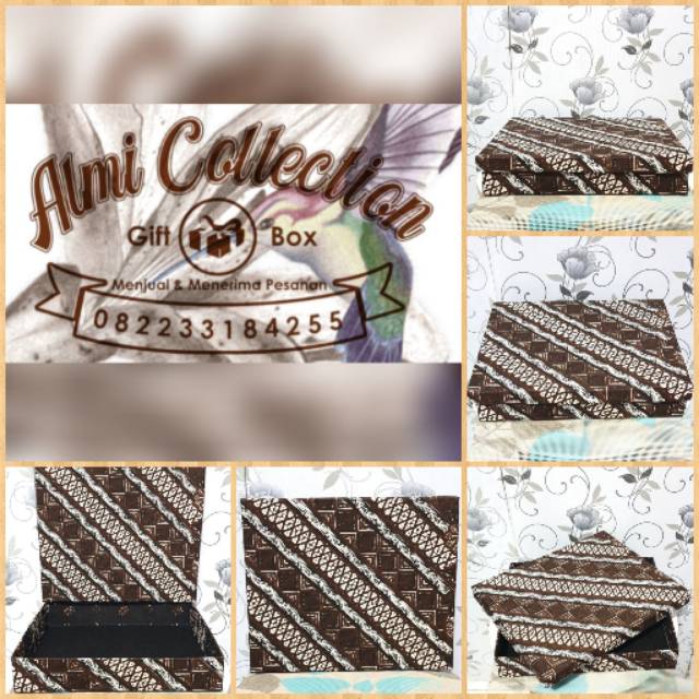 

Kotak Kado/Gift Box Full Lapisan Bahan Kain Batik Hitam