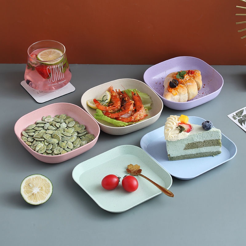 Set Piring Snack / Buah / Dessert Bahan Plastik Ramah Lingkungan Untuk Dapur