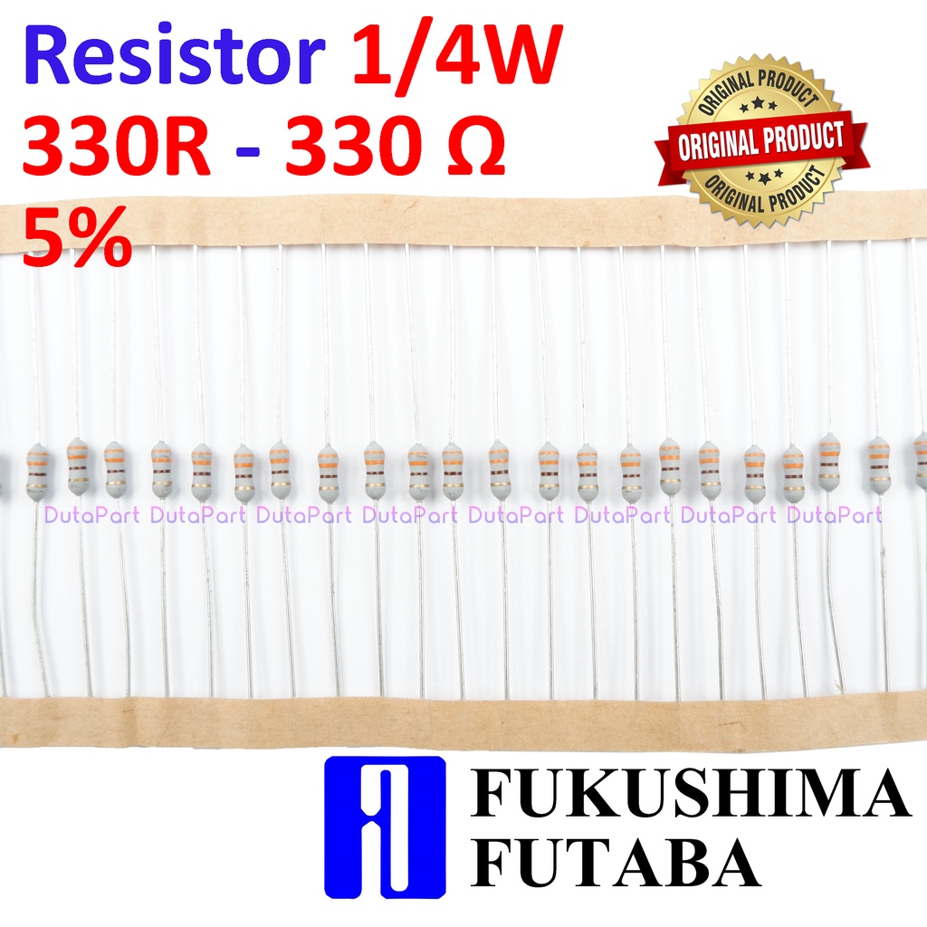 Resistor 330R Ohm 1/4 Watt 5% ORIGINAL FUTABA 1/4W 330 R HIGH QUALITY