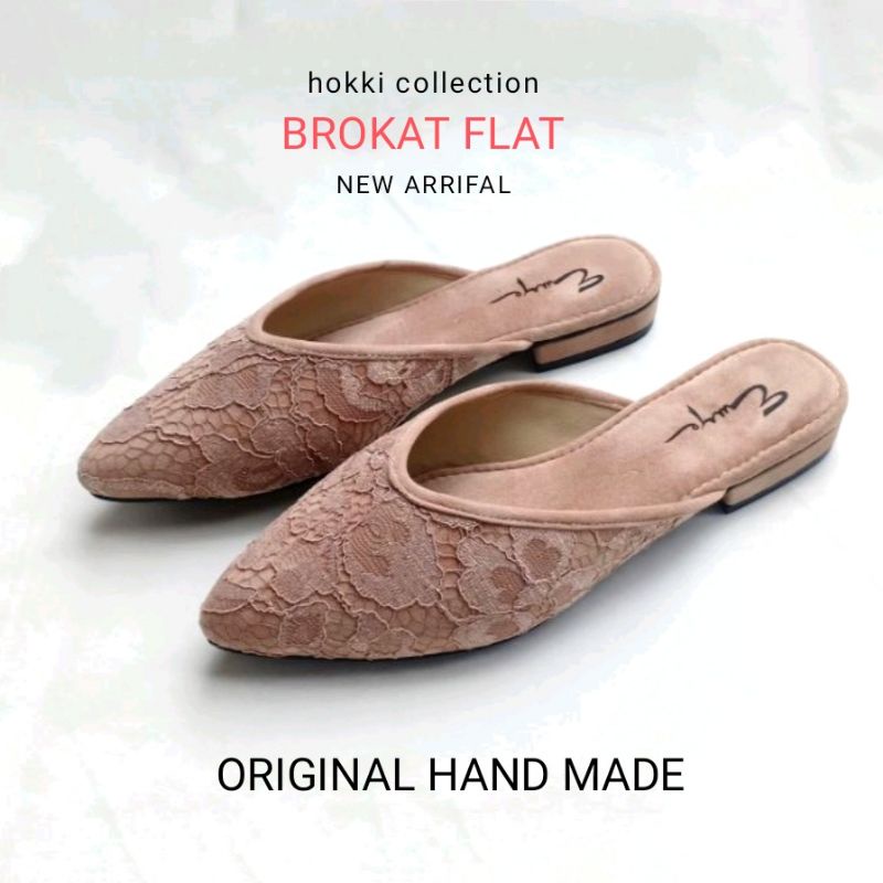 Sepatu Sandal Flat Brokat milenial