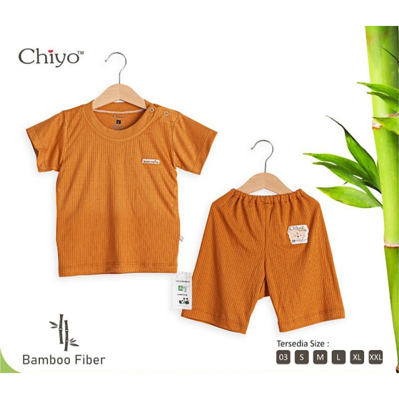 CHIYO BAMBOO Setelan Oblong Pendek &amp; Celana Pendek Size 4 - 24 Bulan