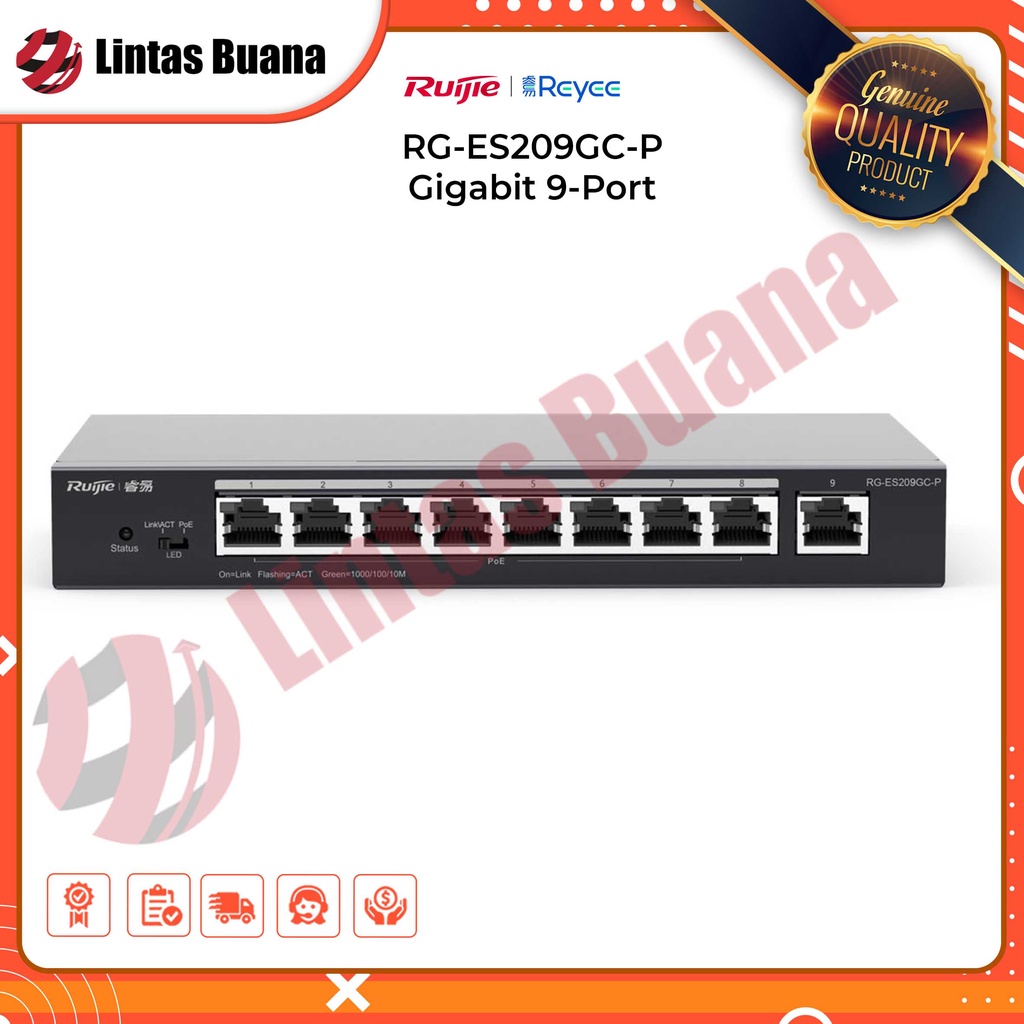 Ruijie Switch RG-ES209GC-P Cloud Managed 9 Port Gigabit