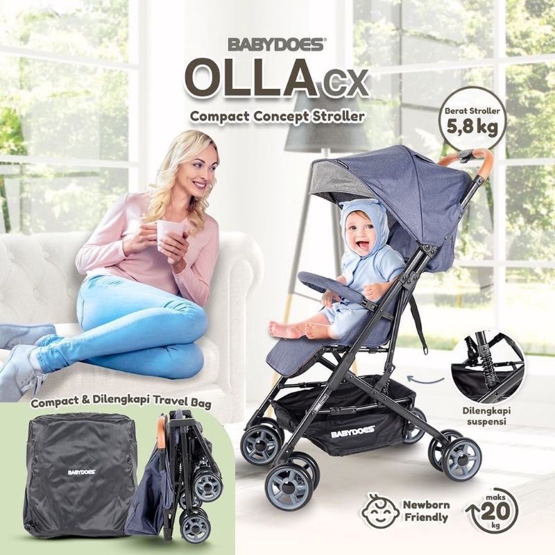 Makassar - Stroller Bayi Babydoes OLLA CX Compact Size / NEW HOLA CH-SY314 Kereta Dorong Bayi