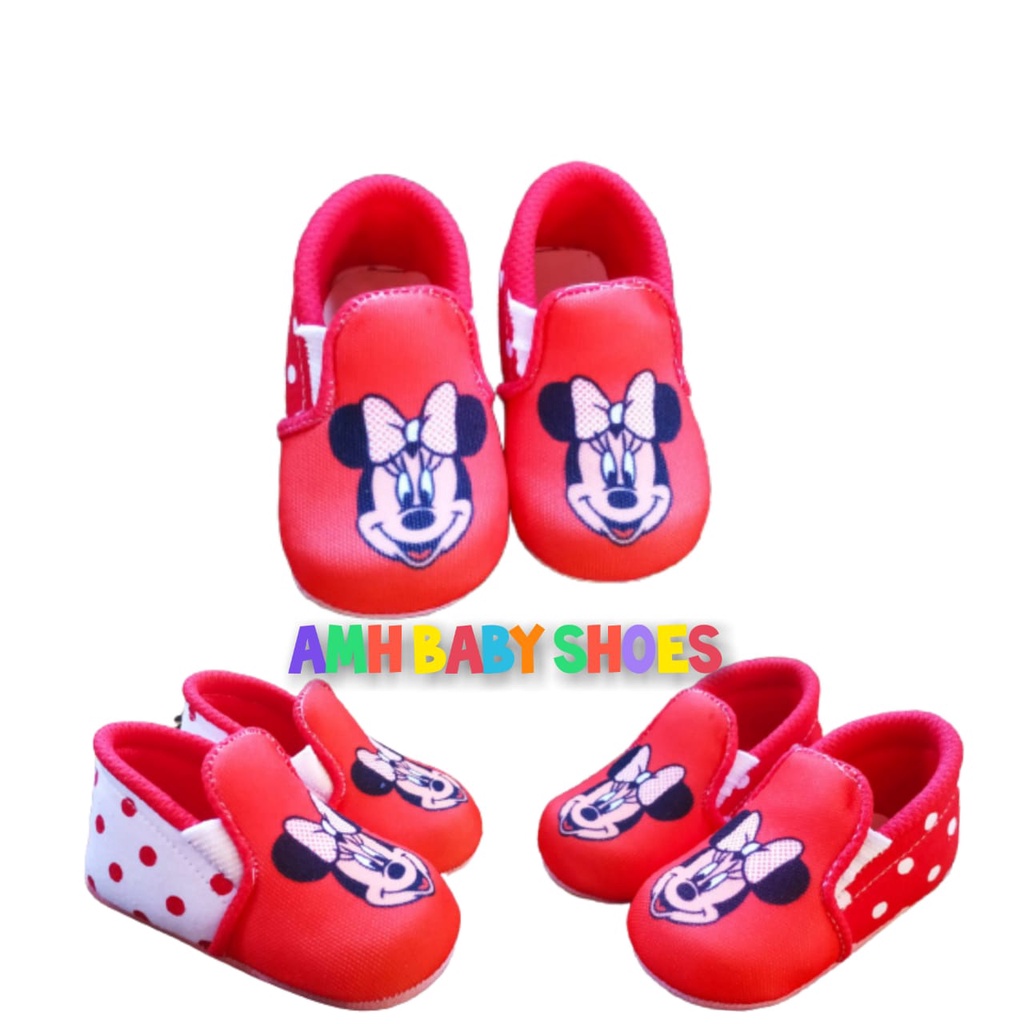 AMH BABY SHOES POLKA MIKEY MOUSE 2S/12 BULAN