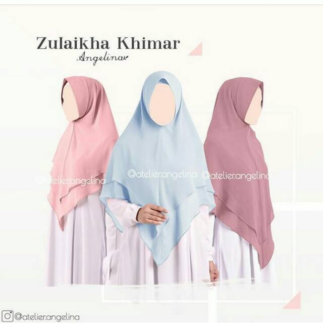 Zulaikha khimar dusty pink Atelier Angelina