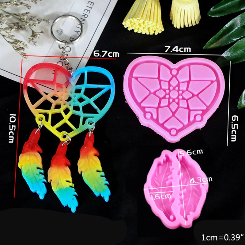 Siy 1 Set Cetakan Resin Epoksi Bentuk Dream Catcher Bahan Silikon Untuk Kerajinan Tangan Diy