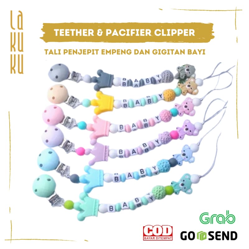 Lakuku - Tali Klip Clipper Pacifier Empeng Teether Pita Bayi