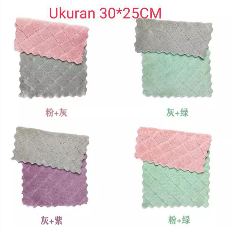 Kain Lap Piring Anti Minyak Bahan Microfiber Tebal