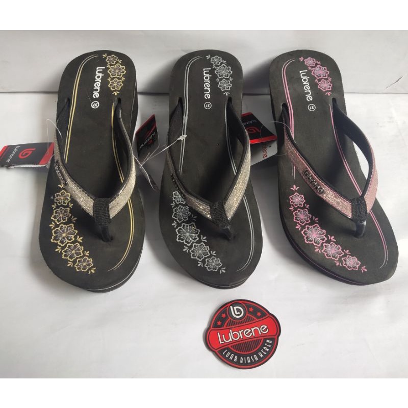 Sandal jepit wedges  lubrene wanita tinggi 5 cm ukuran  36-40