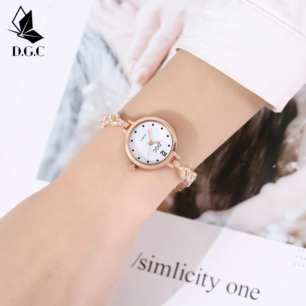 ✨DGC✨ Wanita Jam Tangan Fashion Gelang Dial Berlian Jam Tangan Korea Sederhana Kasual Mahasiswa Gelang High-end W221