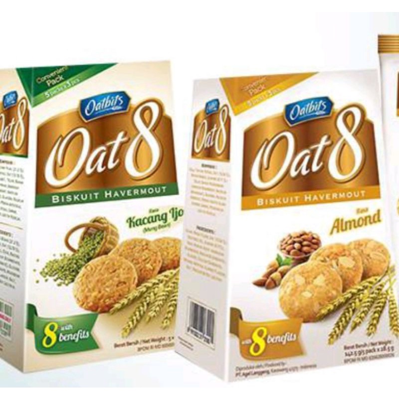 

oatbits oat 8 kacang hijau / almond 142 gram (5x28,5 gram)