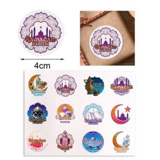 Paper Tags - EID MUBARAK Round Sticker (1sheet/12pcs) #05