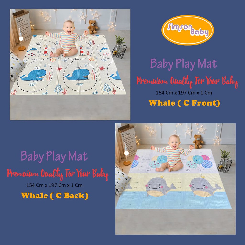 TERLARIS PREMIUM Simson Baby Playmat Premium Anak Bayi Lipat 154 x 197 x 1 Cm MOTIF BOLAK BALIK-8