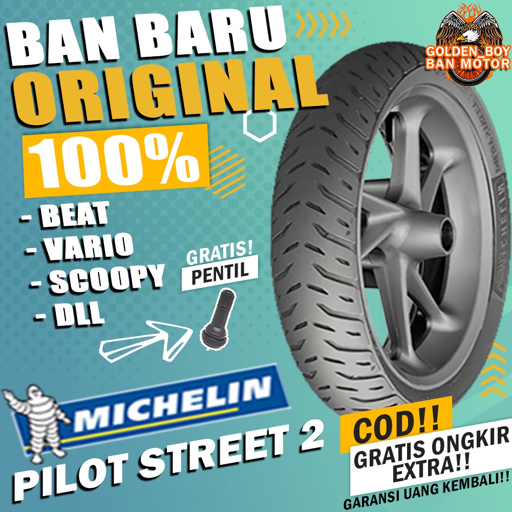 ban motor matic tubles beat michelin pilot street 2 ring 14 tubles sepasang paket ban motor matic depan belakang beat vario scoopy mio pcx aerox sepasang tubles ring 14 tubeless